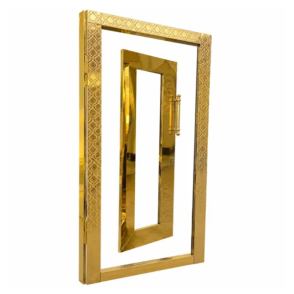 درب لابی استیل طلایی کد SL01