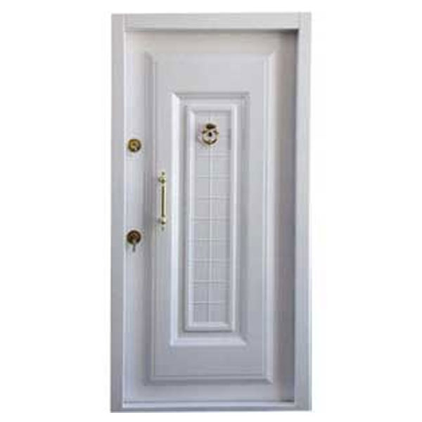 درب ضد سرقت مدل راشا یک رو فلز سفید