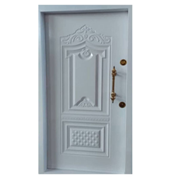 درب ضد سرقت فلزی سفید مدل سنتی