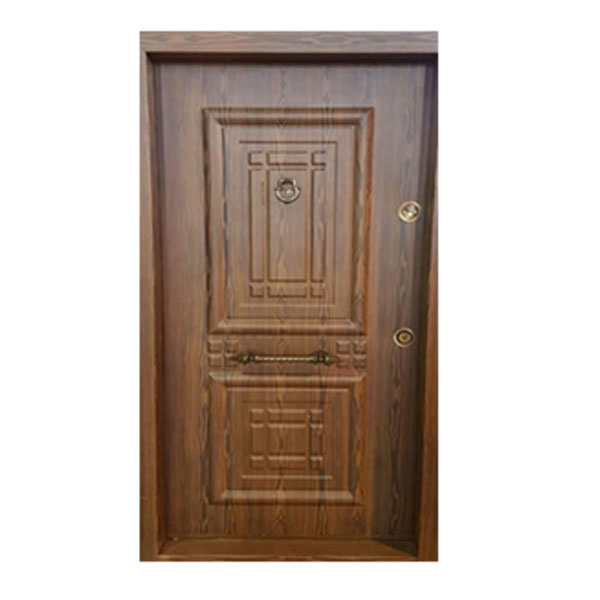 درب ضد سرقت فلزی آبنوس مدل دکورال طرح چوب