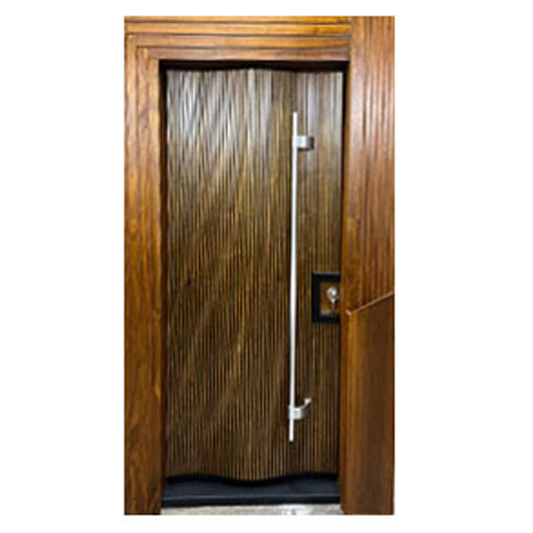 درب ضد سرقت مدرن طرح موج برجسته گردو با روکوب