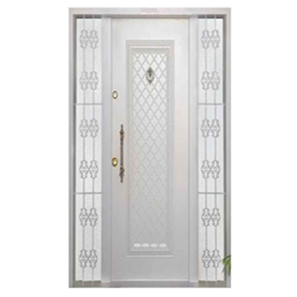 درب ضد سرقت فلزی مدل سی گل دو طرف شیشه